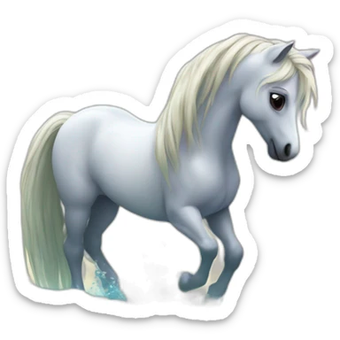 Un poney avec une sirène sur lui sticker