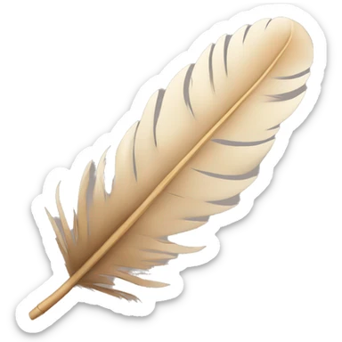 Beige feather sticker