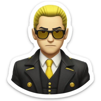 Goro Majima with a yellow wig with pigtails sticker