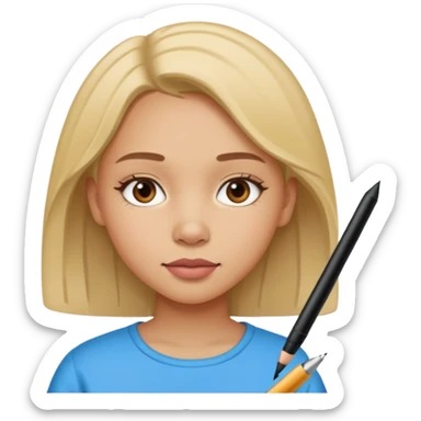 girl drawing on ipad sticker