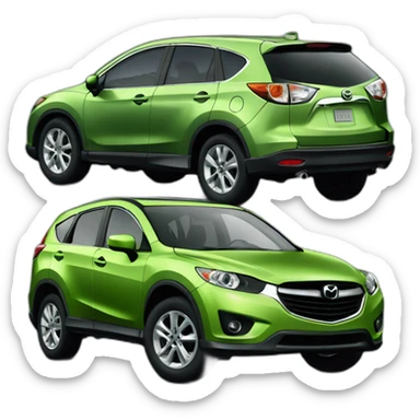 mazda sport 2 verde policromado y Honda CR-V 2004 gris sticker