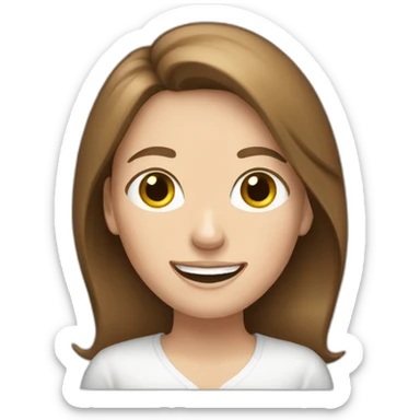 brown hair white woman celebrating sticker