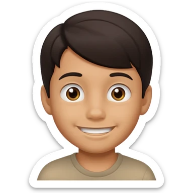 Little nice boy student dark hair tan skin sticker