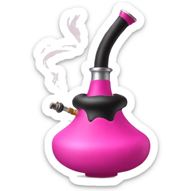 Pink shisha with smoke coming out sticker