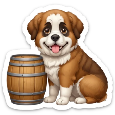 st. bernard rescue dog with barrel sticker