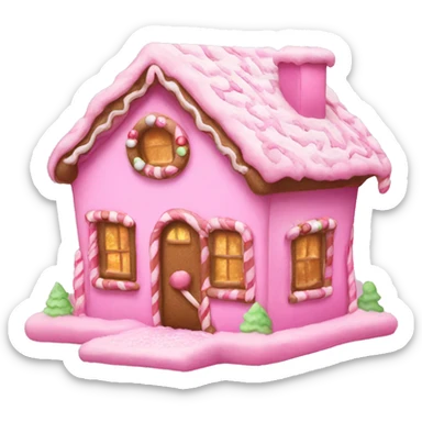 pink gingerbread house sticker