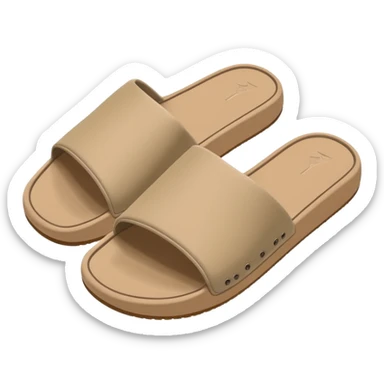 minimalist tan yeezy slide sandal sticker