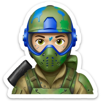 paintball player face distinct sticker