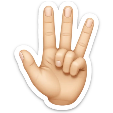 “Emoji-style hand making the letter ‘C’, with the index finger slightly curved. Clean, simple design, smooth shapes, neutral skin tone. White or transparent background, high resolution.” sticker