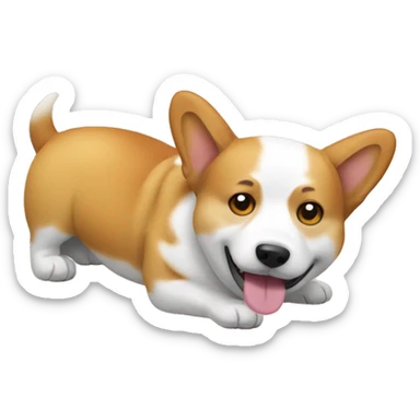 Sick corgi sticker