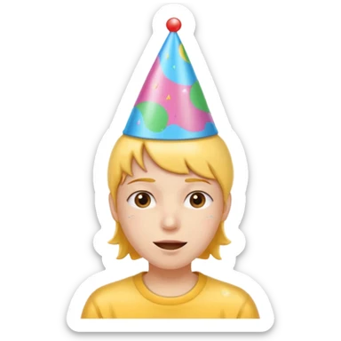 Emoji  (précisément celui-ci😅i)emoji goutte de sueur😅qui fête anniversaire  sticker