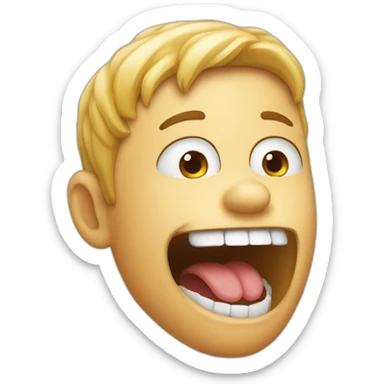 finger going across jaw line mewing sticker