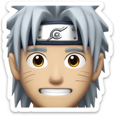 Naruto from Naruto with black curl hair sticker