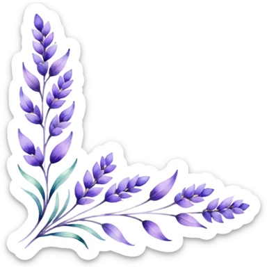 lavender Abstract Border Illustration for corners of page
 sticker