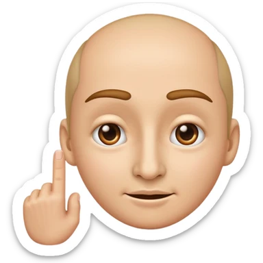A classic emoji nose, no face, with a pointer finger touching the tip of it sticker