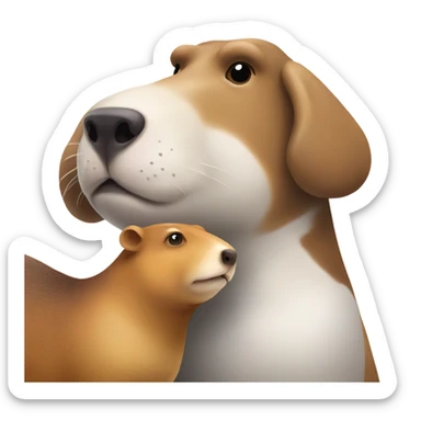 Capybara with a beagle sticker
