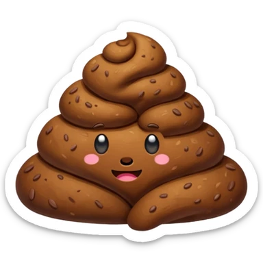 A brown poop without a face💩 sticker