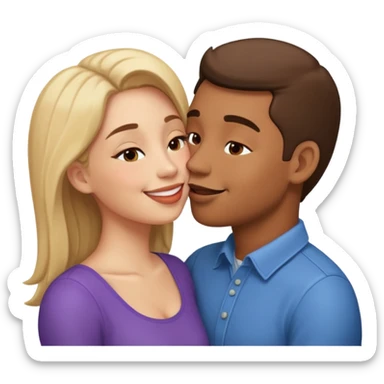 Couple kissing each other sticker