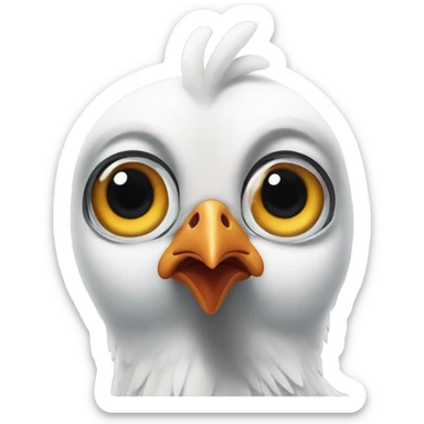 Big eyes chicken sticker
