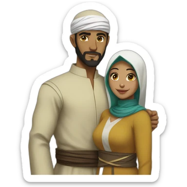 muslim couple atla cosplay sticker