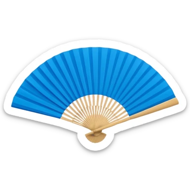 blue paper hand fan sticker