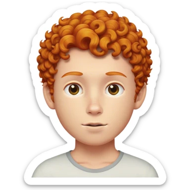 ginger curly headed boy  sticker