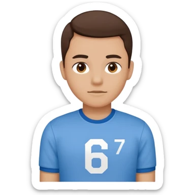 Person say 67 on  sticker