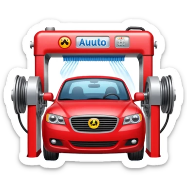 create me an image for a vertical in my super app, Car wash, entering the auto wash machine sticker