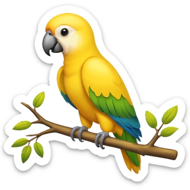 a simple yellow parrot only sticker