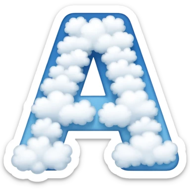 the letter a made from clouds sticker