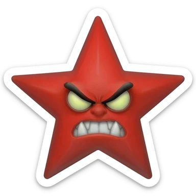 Red star emoji with angry face sticker