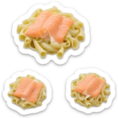 pasta with cream cheese, dill, smoked salmon and lemon creamy sauce sticker