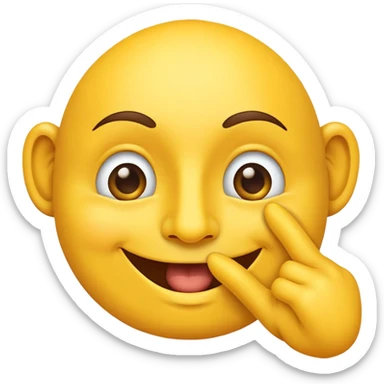 yellow face picking its nose sticker