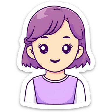 lilac pastel cute girl sticker