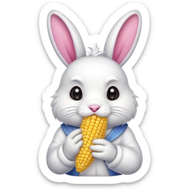 rabbit eating corn sticker