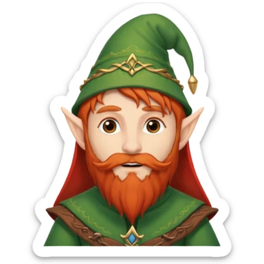 long red bearded elf sticker