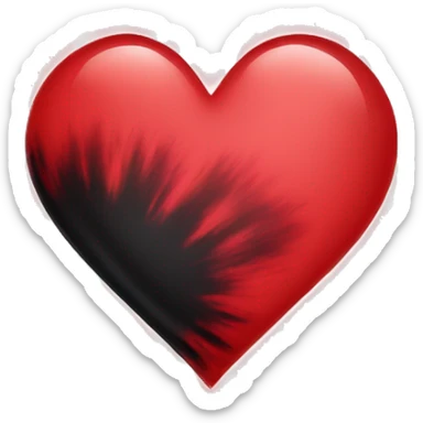 Red and black tiedye heart sticker