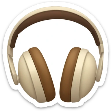 beige apple headphones with brown bows sticker