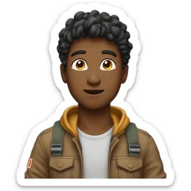 Young man casual outfit saluting. Only from chest up sticker