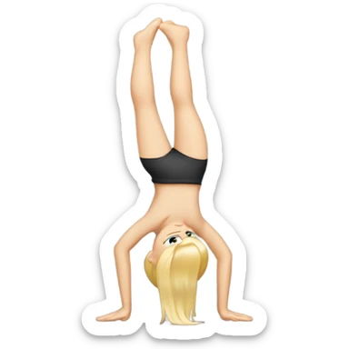 A blond girl who is doing a handstand sticker