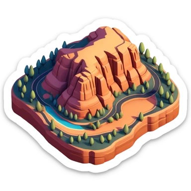 Isometric Sedona sunset sticker