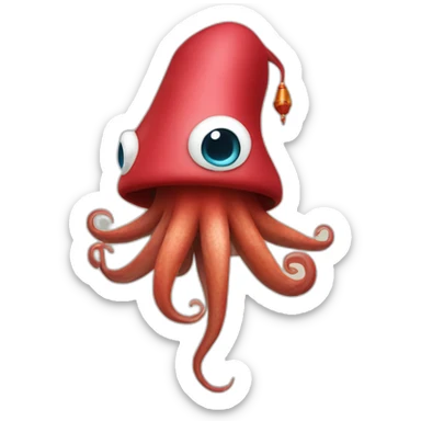 Squid wearing a fez sticker