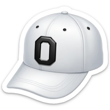 turned white cap with black number “0” on it sticker