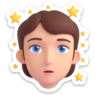 person with stars in their eyes sticker