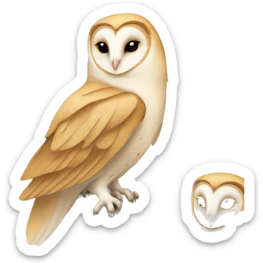 Golden barn owl with floral pattern on wings  sticker