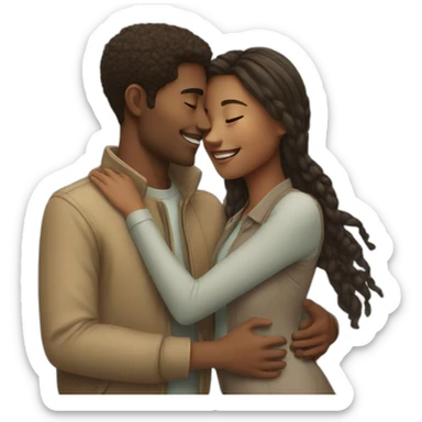 young couple feel in love sticker