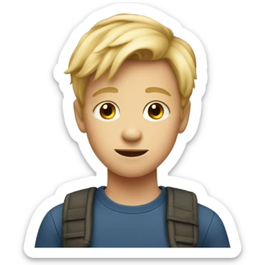 Talkative 12 year old boy with blond hair sticker