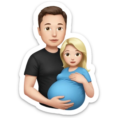 pregnant elon musk man sticker