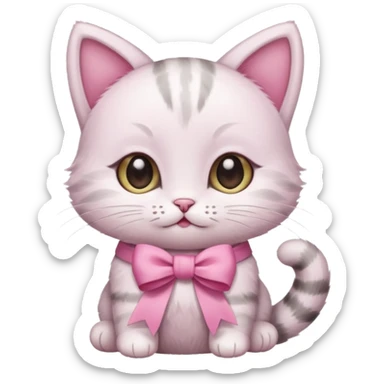 Baby cat have🎀and like pinterest drawing soft and cutie sticker