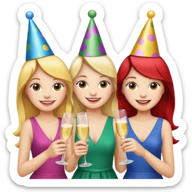 group of girls ready for a bacheloret party sticker